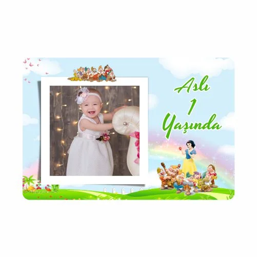 Pamuk Prenses Temalı Doğum Günü Magneti